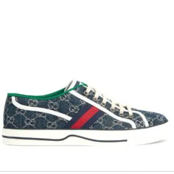Gucci Tennis 1977 Denim Sneakers Size 15.5